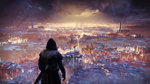 Warrior Viewing City In Destiny 2 4k Uhd Wallpaper