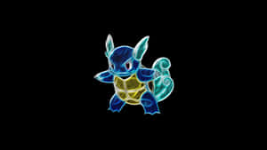 Wartortle Drawn In Glowing Outlines Wallpaper