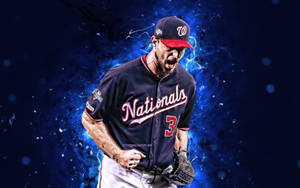 Washington Nationals Max Scherzer Blue Wallpaper