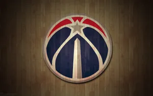 Washington Wizards Logo On Basketball Floor Wallpaper
