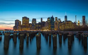 Water Reflection Of Skyscrapers In New York 4k Wallpaper