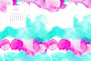 Watercolor April Calendar Wallpaper