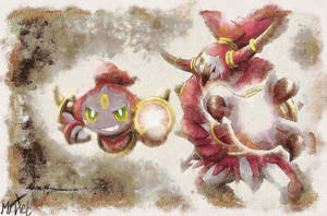 Watercolor Artwork Of Hoopa Wallpaper