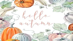 Watercolor Hello Fall Wallpaper