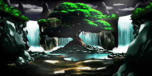 Waterfall Animated Art Wallpaper