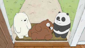 We Bare Bears On Doorstep Wallpaper