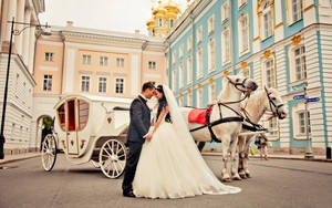 Wedding Couple Carriage Wallpaper