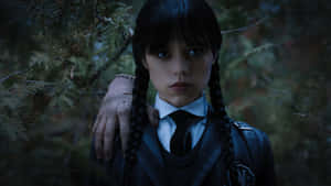 Wednesday Addams Forest Gloom Wallpaper