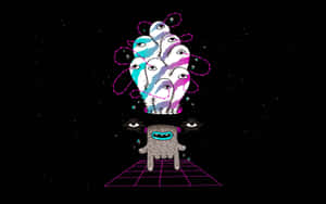 Weird Pfp Of Doodles On Outer Space Wallpaper