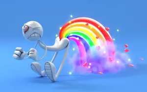 Weird Pfp Of Man Pooping Rainbow Wallpaper