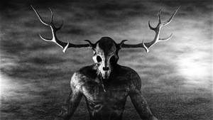 Wendigo Grainy Grayscale Wallpaper