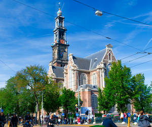 Westerkerk Park In Amsterdam Wallpaper