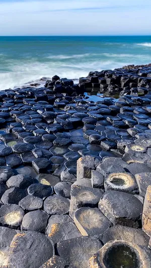 Wet Basalt Rocks Of Northern Ireland Wallpaper