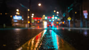 Wet Street Light Wallpaper