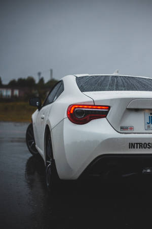 Wet White Toyota Car Wallpaper