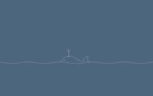 Whale Line Art Minimal Background Wallpaper