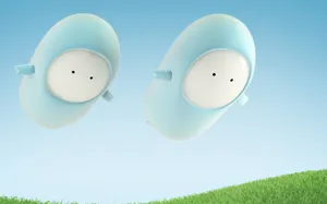 Whimsical Blue Characters Meeting Wallpaper