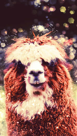 Whimsical Llama Portrait Wallpaper