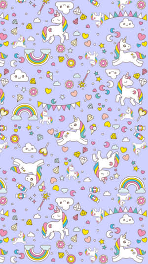 Whimsical Unicorn Pattern Wallpaper Wallpaper