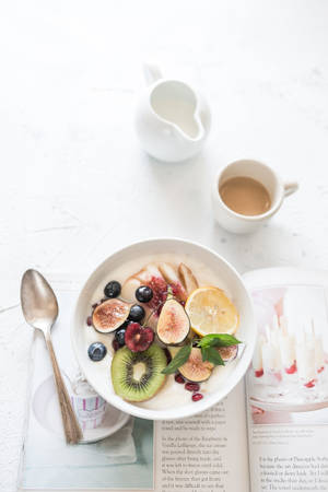 White Aesthetic Breakfast Wallpaper