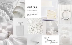 White Aesthetic Laptop With Coffee And Sugar Wallpaper