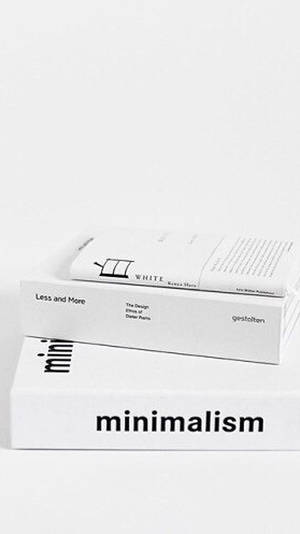 White Aesthetic Tumblr Minimalist Stack Of Books Wallpaper