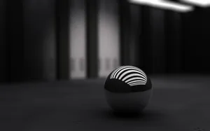 White And Black 3d Sphere Wallpaper