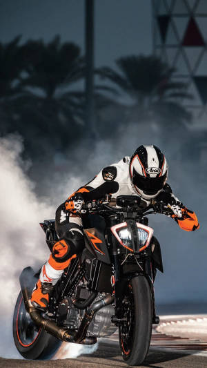 White And Orange Racer Ktm Iphone Wallpaper