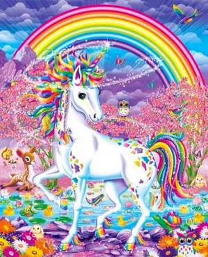 White And Pink Lisa Frank Unicorn Wallpaper