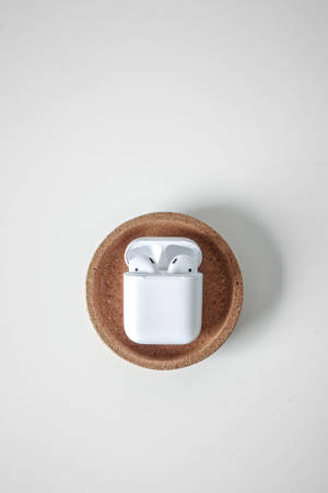 White Apple Airpods Wallpaper