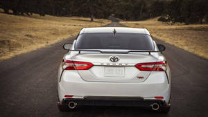 White Camry Toyota 4k On The Road Wallpaper