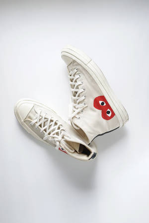 White Cdg Play Converse Wallpaper