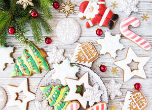 White Christmas Cookies Wallpaper