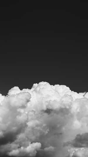 White Clouds Black White Wallpaper