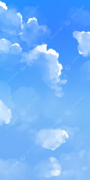 White Clouds Cute Art Wallpaper