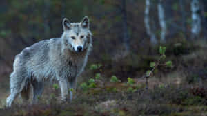 White Coyote In The Forest Wallpaper