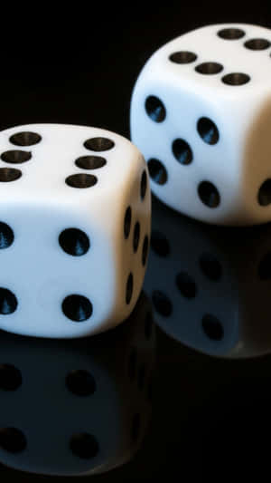 White Dice Black Background Wallpaper