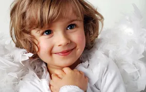 White Dress Cute Baby Girl Wallpaper