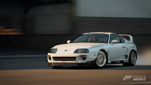 White Forza Horizon 2 Toyota Supra Wallpaper