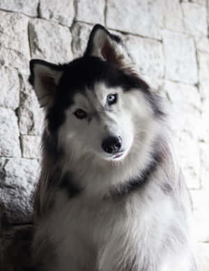 White Furry Siberian Husky Wallpaper