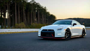 White Gt-r Desktop Fast Car Wallpaper