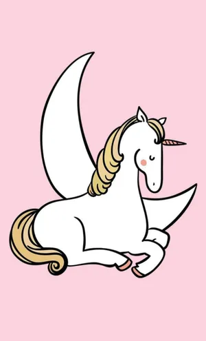 White Iphone Unicorn With Moon Wallpaper