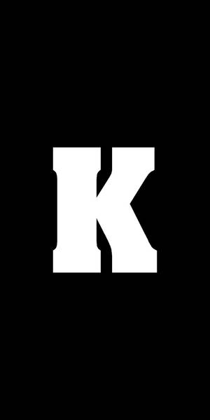 White Letter K Name Black Wallpaper