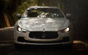 White Maserati Ghibli Car Wallpaper