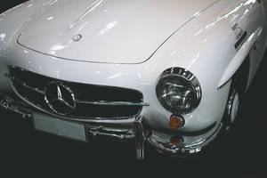 White Mercedes Car Bumper Lights Wallpaper