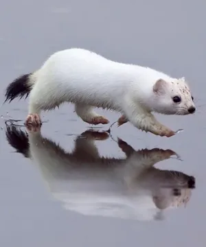 White Mink On Frozen River Wallpaper