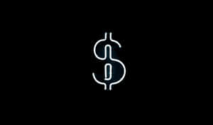 White Neon Dollar Sign Wallpaper