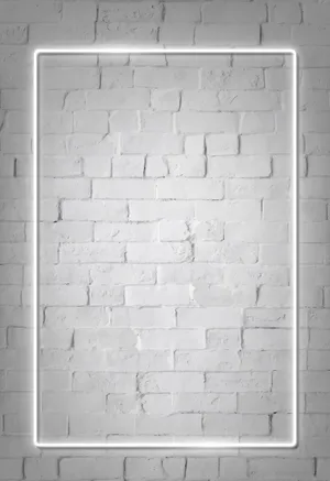 White Neon On Bricked Wall Wallpaper