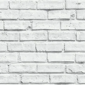 White Plain Brick Wall Wallpaper