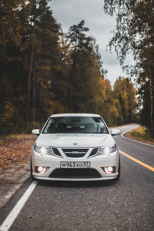 White Saab 93 Wallpaper